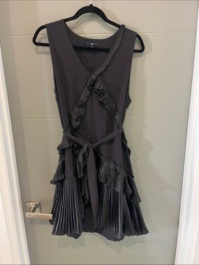 GAP Sleeveless Ruffle Wrap Dress Black Sz14
